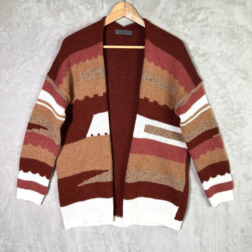 Elsamanda Anthropologie Open Cardigan Sweater Womens Sz S Alpaca Wool ITALY